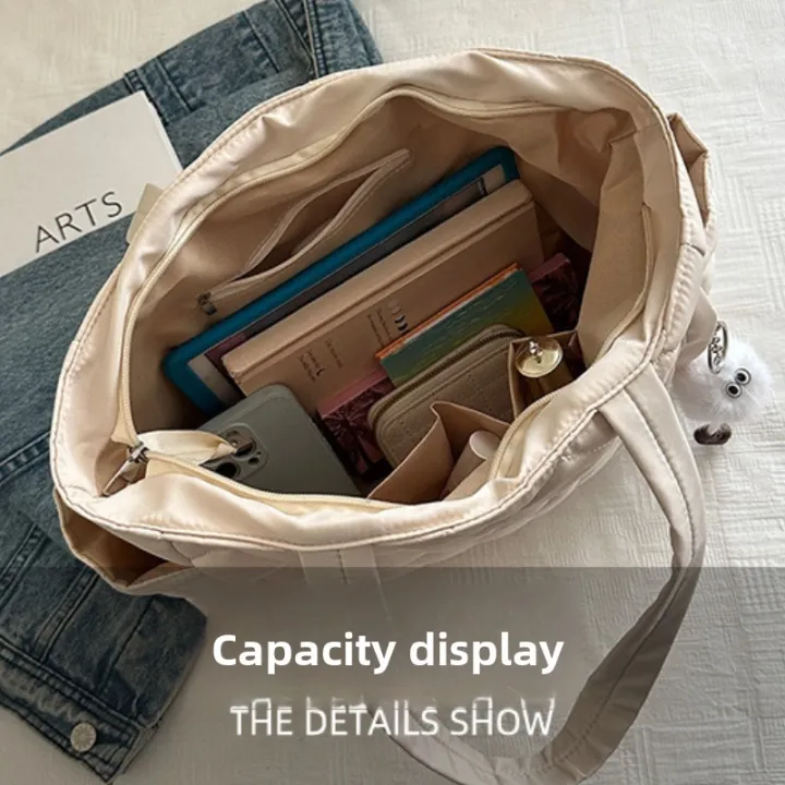 Multi%20Pocket%20Women%20Mailman%20Bag%20Diamond%20Patterned%20Cotton%20Clothing%20Shoulder%20Bag%20Large%20Capacity%20Tote%20Bag%20Casual%20Nylon%20Shoulder%20Bag%20-%20Image%205