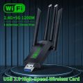 1200Mbps WiFi USB Adapter Dual Band 2.4G+5Ghz Wi-Fi Dongle 4 Antenna 802.11AC USB3.0 High-Speed Wireless Card Receiver PC/Laptop. 