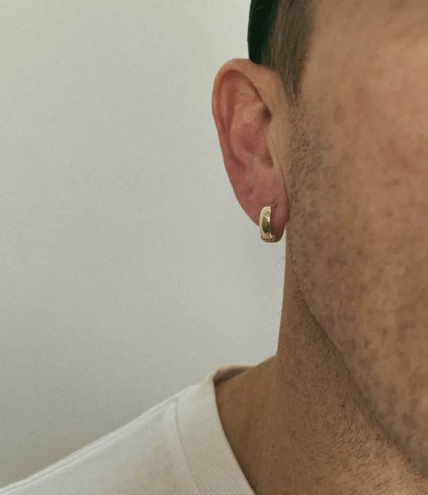 RajBi%F0%9F%92%95=%20Hoop%20Earring%20One%20PCs%20Gold%20Endless%20For%20Man%20-%20Image%203