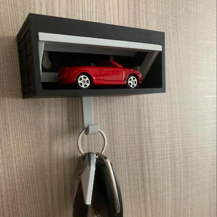 Car Garage Key Holder With Opening Door Wall Mount Fun Key Holder ...