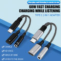 2in1 USB C To 3.5mm Headphone Jack Adapter Type C PD 60W Charge Audio Aux Adaptor for Ipad Pro Samsung S20 Ultra Xiaomi Huawei. 