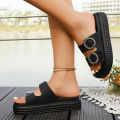 Women's Glitter Flip Flops - 2025 New Thick Sole Summer Sandals, Rhinestone Decorated Beach Slides for Outdoor Fashion. 