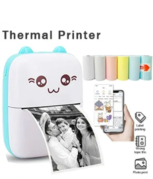 Portable Thermal Printer MINI CAT Print Photo Pocket Thermal Label ...