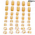 40PCS Hair Jewelry for Braids Gold Hair Cuffs Multi Style Hair Rings Adjustable Hair Beads for Braid Loc Dreadlock for Women.