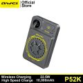 Awei P52K 10000mAh Magnetic Wireless Power Bank 22.5W Fast charging support.