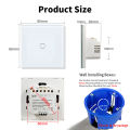 Two Way 1gang 2gang Wall Touch Dual Switch EU Standard Light Switch With Tempered Glass For Bedside Staircase No Wifi No RF433. 