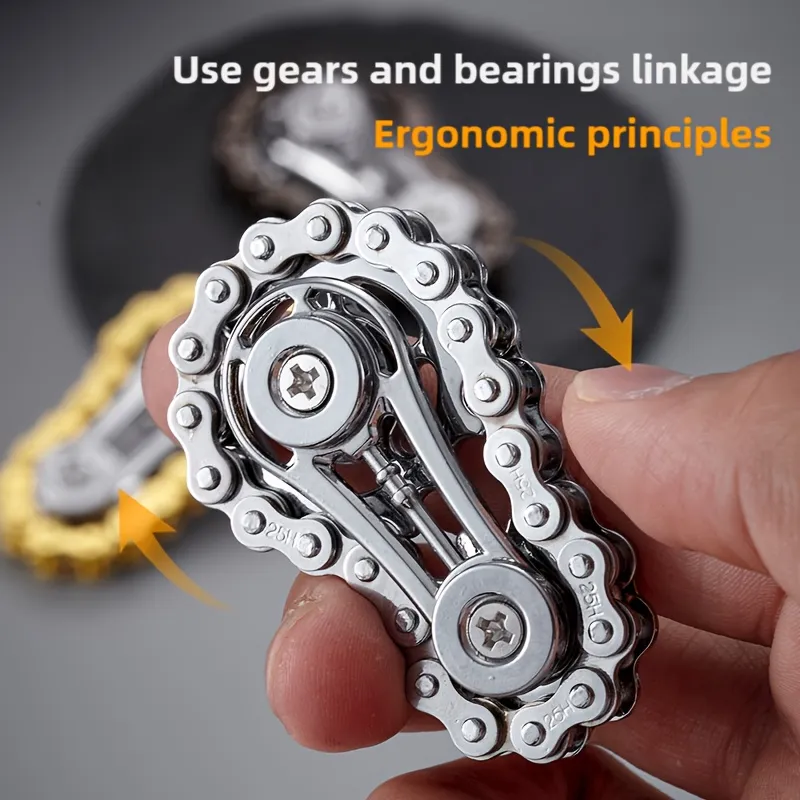 Jouet Sprocket – Chaîne à Engrenages En Acier Inoxydable, Anti-stress, Idéal Pour TDAH Et Autisme