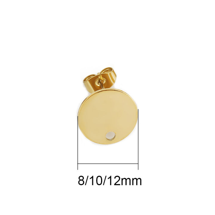 20pcs%20Never%20Fade%208%2010%2012%20mm%20Stainless%20Steel%20Stud%20Earring%20Hooks%20Connectors%20With%20Earring%20Back%20DIY%20For%20Jewelry%20Findings%20Supplies%20-%20Image%202