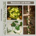 1Pack Ivy Fake Vines Artificial Ivy with 20 LED String Light Leaf Wall Faux Leaves For Room Garden Office Wedding Wall Decortion. 