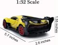 Bugatti Chiron Vision GT 1:32 Scale Alloy Pull Back Diecast Metal Car - Mini Metal Car with Openable Doors and with Lights and sound. 