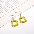 Classic TV Show Friends Earrings Yellow Photo Frame Drop Earrings For Women Cosplay Jewelry Accessories. 
