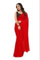 georgette  red plain saree,red colour saree for women,styles weightless saree,red cherry  colour plain saree,simple red saree,party wear saree,gorgeous saree for women. 