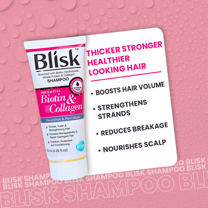 Blisk%20Biotin%20Collagen%20Shampoo%20Enriched%20with%20Biotin,%20Hydrolyzed%0AWheat%20Protein%20&%20Collagen%0AThick%20&%20Full%20Hair%0AIncrease%20Hair%20Manageability%0AIncrease%20Hair%20Manageability%0AAdds%20Volume%20-%20Image%204