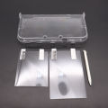 For New 3DS XL LL Clear Split Shell Transparent Protective Cover Case Screen Film LCD Screen Protector  Plastic / Metal Stylus. 