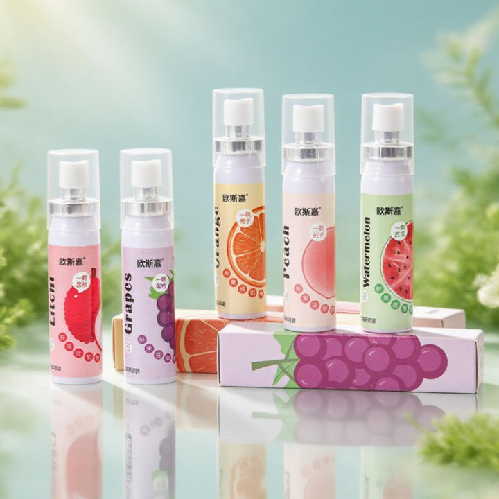 Oral Fresh Spray Mouth Freshener 6 Smell Fresh Breath Mouth Fruit Litchi Peach Grape Flavor Persistent Portable Oral Care