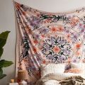1pc Bohemian Floral Psychedelic Tapestry Wall Hanging Indian Mandala Tapestry Wall Hangings Decor For Living Room Bedroom Decor.