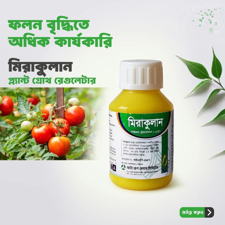 Miraculan PGR 100 ml | āĻŽāĻŋāϰāĻžāĻā§āϞāĻžāύ | Plant Growth Regulator for Vegetables, Fruits & Flowers | High Yield Booster