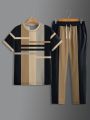 2025 Summer Fashion New Men's Set Sporty Casual Retro Cool Breathable Sweat-Absorbing and Moisture-Wicking Two-Piece Set. 