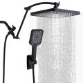 Large panel Rectangle Rain Shower Head With Handheld Spray Combo With Diverter,Height/Angle Adjustable Extension Shower Arm. 