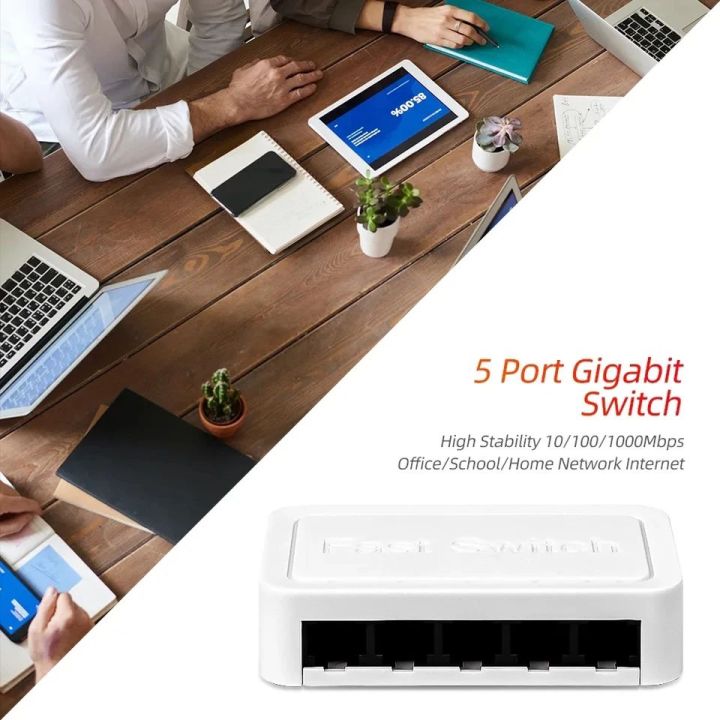 10/100%20/%201000Mbps%20Mini%20Gigabit%20Network%20Switch%205%20Port%20Ethernet%20Switch%20Internet%20Splitter%20Desktop%20RJ45%20Hub%20-%20Image%202