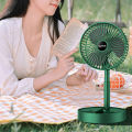 USB Foldable Rechargeable Telescopic Mini Desktop Air Fan - 3-in-1 Portable Battery Fan for Camping. 