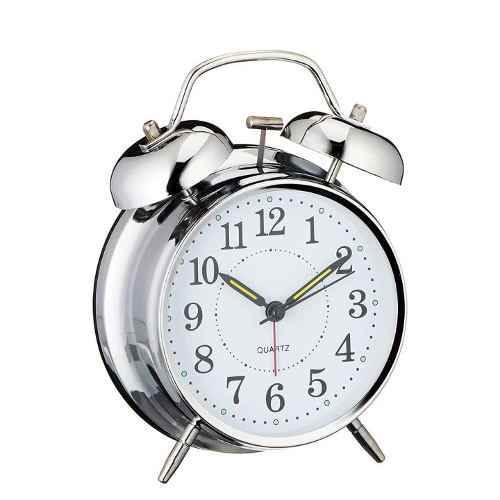 Alarm Clock/Twin Bell Table Clock - Loud Alarm Clock - Stylish Timekeeping for Home Office & Students - Vintage Retro Classic - wall clock