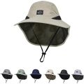 Summer Wide Brim Waterproof and Quick-drying Panama Caps Outdoor Visor Bucket Hats Mesh Breathable Sun Hat with Neck Flap Hiking.