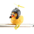 Motorcycle Accessories Cute Duck with Propeller Helmet Broken Wind Rubber Duck Toy Car Bicycle Small Yellow Duck Decor Ornaments. 