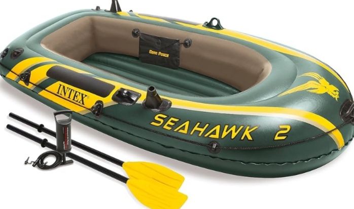 Intex Seahawk 2, 2-Person Inflatable Boat Set with French Oars and High Output Air PumpIntex Seahawk 2, 2-Person Inflatable Boat Set with French Oars and High Output Air Pump