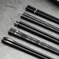 5 Pairs Japanese Chopsticks Food Sushi Sticks Non Slip Reusable Korean Cutlery Set Alloy Tableware for Home Restaurant. 