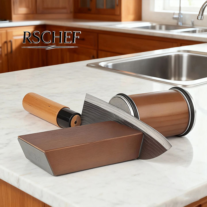 Rolling Knife Sharpener Magnetic Knife Holder Diamond Sharpening Stone With 15 and 20 Degrees Angle Roller Kitchen Accessory Set
