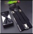 Black Suspender And Bow Tie.
