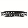 Punk Square Rivet Studded Belt Solid Color PU Leather Belts Hip HopJeans Pants Waistband For Women Men. 