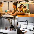 LED Desk Lamp Double/Single Head Architect Desk Lamps Office Eye-Caring Desk Light Stepless Dimmable Adjustable Gooseneck Lamp. 
