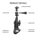 Camera Mount Holder Motorcycle Clip for GoPro 12 11 10 for Insta 360 X2 X3 X4 Action Camera Bike Bicycle Handlebar Stand Bracket.