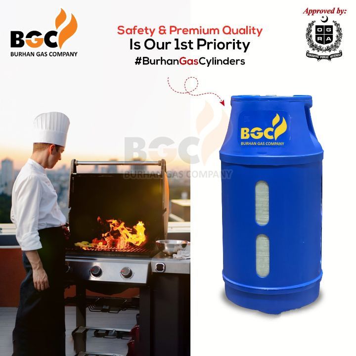 LPG GAS CYLINDER BURHAN CAMPANY APPROVE BY ISO / 10 Kg Gas Capacity/ New Technology / Fibar body