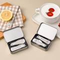 3Pcs/set 304 Stainless Steel Folding Fork Spoon With Cutlery Box Portable Foldable Dinnerware Set Outdoor Tableware. 