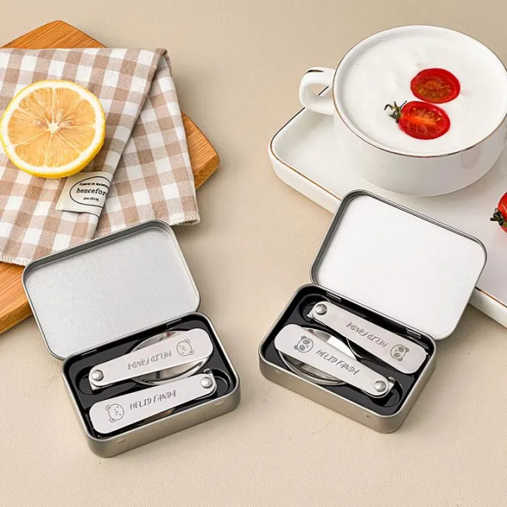 3Pcs/set%20304%20Stainless%20Steel%20Folding%20Fork%20Spoon%20With%20Cutlery%20Box%20Portable%20Foldable%20Dinnerware%20Set%20Outdoor%20Tableware%20-%20Image%202