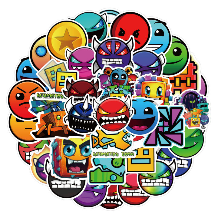 50Pcs Popular Games Geometry Dash Sprint Graffiti Stickers for Laptop ...