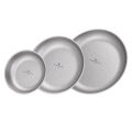 Boundless Voyage Camping Plate Titanium Dinner Plate Stackable Kitchen Tableware Reusable Dish Set of 1/3, Dishwasher Safe. 