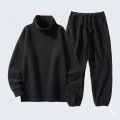 Men's Cozy Polar Fleece High-Neck Sweatshirt & Jogger Set. 