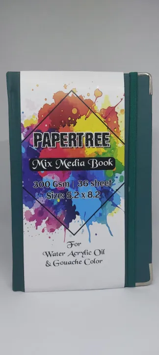 Papertree%20Leather%20Cover%20Mix%20Media%20Art%20Book%20For%20Acrylic%20Gouache%20&%20Oil%20Color%205.2x8.2%20inch%20-36%20sheets%20-%20Image%206