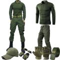Green  Suits Outdoor Uniform Men Clothing Training Suit Hunting Shirts Cargo Pants Paintball Mens Sets Wear Resistant. 