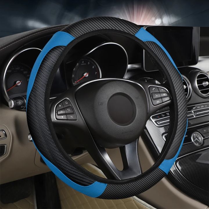 Car%20Steering%20Wheel%20Protector%20Made%20of%20Leather%20and%20Carbon%20Fiber%20PU%20Without%20Inner%20Ring%20Suitable%20for%2014.5-15%20Inches%20of%20Automotive%20-%20Image%204