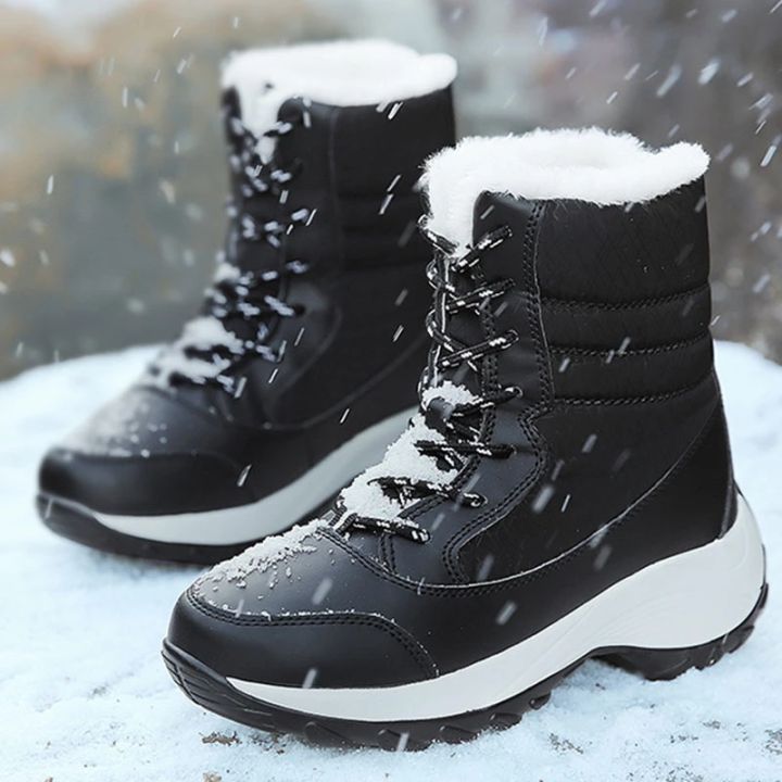 Women%20Boots%20Waterproof%20Heels%20Boots%20For%20Winter%202023%20Tren%20Platform%20Ankle%20Boots%20Keep%20Warm%20Snow%20Shoes%20Plush%20Outdoor%20Short%20Boots%20-%20Image%203