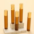 5 Refillable Glass Essential Oil Bottles, Amber Glass Bottle Rollerball Perfume Bottle, Stainless Steel Ball Hollow Travel Rolle. 