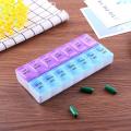 JUSTLANG Weekly 14 Grids 7 Days Pill Box Portable Travel  Cases Organizer Pill Container Storage Tablets Vitamin Medicine. 