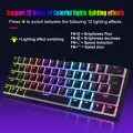 60% wired gaming keyboard, RGB backlight ultra compact mini keyboard, waterproof small compact 61 key keyboard for pc/Mac gamers. 