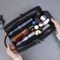 Multi Pockets PU Toiletry Bag For Women Men Travel Essentials Makeup Bag Waterproof Hanging Bag Cosmetic Washing Organizer Bag.