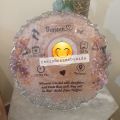 customized hand made New born gift set for mother resin plate with baby picture frame birthday gift birthdate gift. 